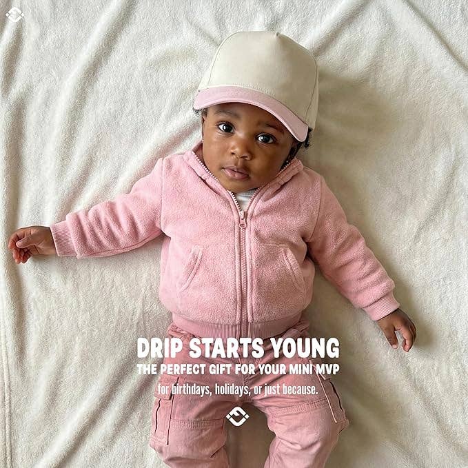 Kids/Baby Two Tone Vintage Cap - Light Pink/Beige
