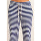 Low Rise Striped Waffle Knit Pants