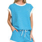 ...0223 Stripe Contrast Trim Top & Shorts Set SI-29132
