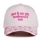 `Put It On My Husband's Tab Two Tone Canvas Cap