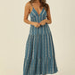 F4F72-W738 PRINTED MAXI DRESS WITH CUTOUT