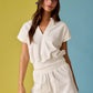 PX8760 V Neck Short Sleeve Top and Short Set