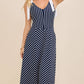 A-line long midi cotton knit dress with stripe