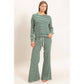 Low Rise Striped Waffle Knit Pants
