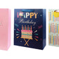 Cake and Candle Happy Birthday Foil Gift Bag w Ribbon Handle