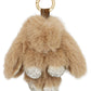 Bling Bunny Rabbit Soft Fur Plush Doll Keychain