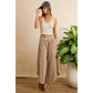 FRENCH TERRY OUT SEAM DETAIL TULIP HEM PANTS