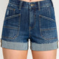 S8036D-TUMMY CONTROL HIGH RISE WITH CUFF SHORTS