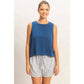 Mineral Wash Button Back Sleeveless Top