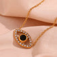 Eye of Protection (Evil Eye) CZ Necklace - 18K Gold Plated, Waterproof