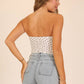 Polka Dot Tie-Front Strapless Top