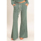 Low Rise Striped Waffle Knit Pants