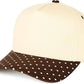 Two Tone Vintage Snapback Hat - Polka Dots - Brown/Beige