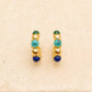 Multi-Color Cabochon Gold Hoop Earrings | 40E532