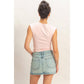 Ruched Waist Cap Sleeve Top
