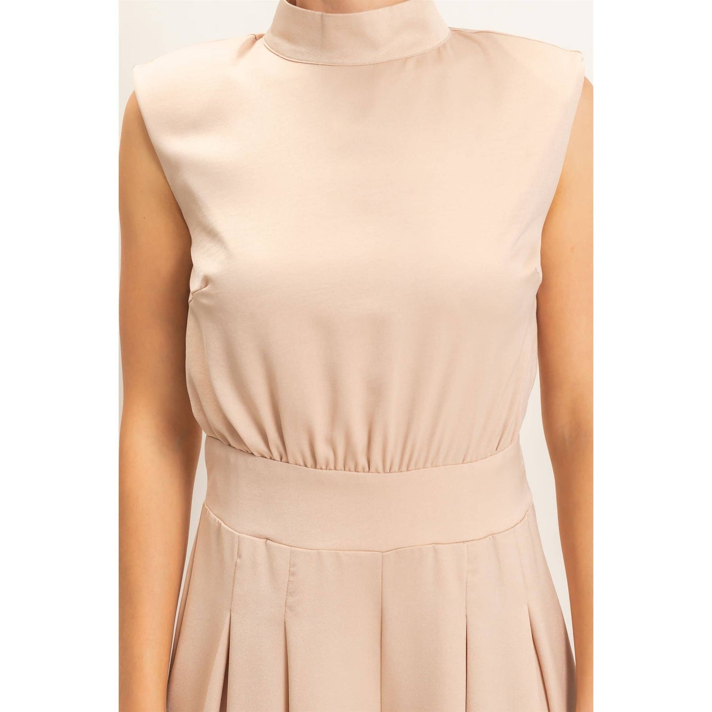 Sleeveless Mock Neck Jumpsuit