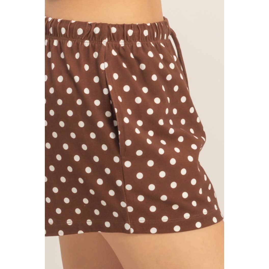 Polka Dot Drawstring Shorts