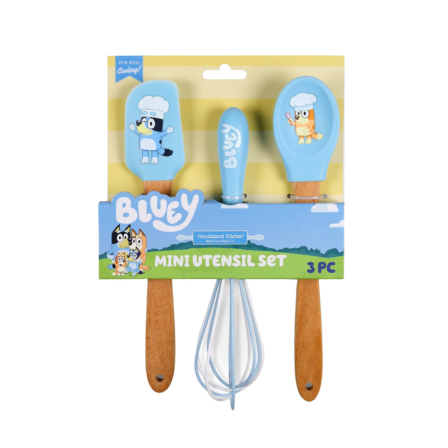 Bluey Mini Utensil Set - 3-Piece Mini Spatula, Whisk, Spoon