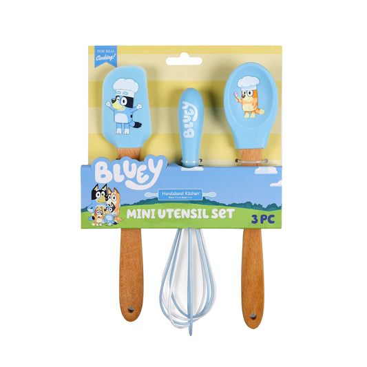 Bluey Mini Utensil Set - 3-Piece Mini Spatula, Whisk, Spoon