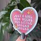 Just a girl who needs her little snacky snacks vinyl sticker