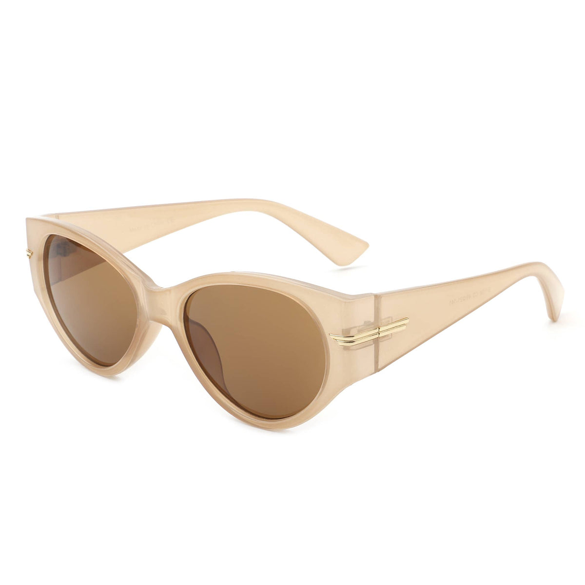 Women Sleek Oval Retro Cat Eye Sunglasses