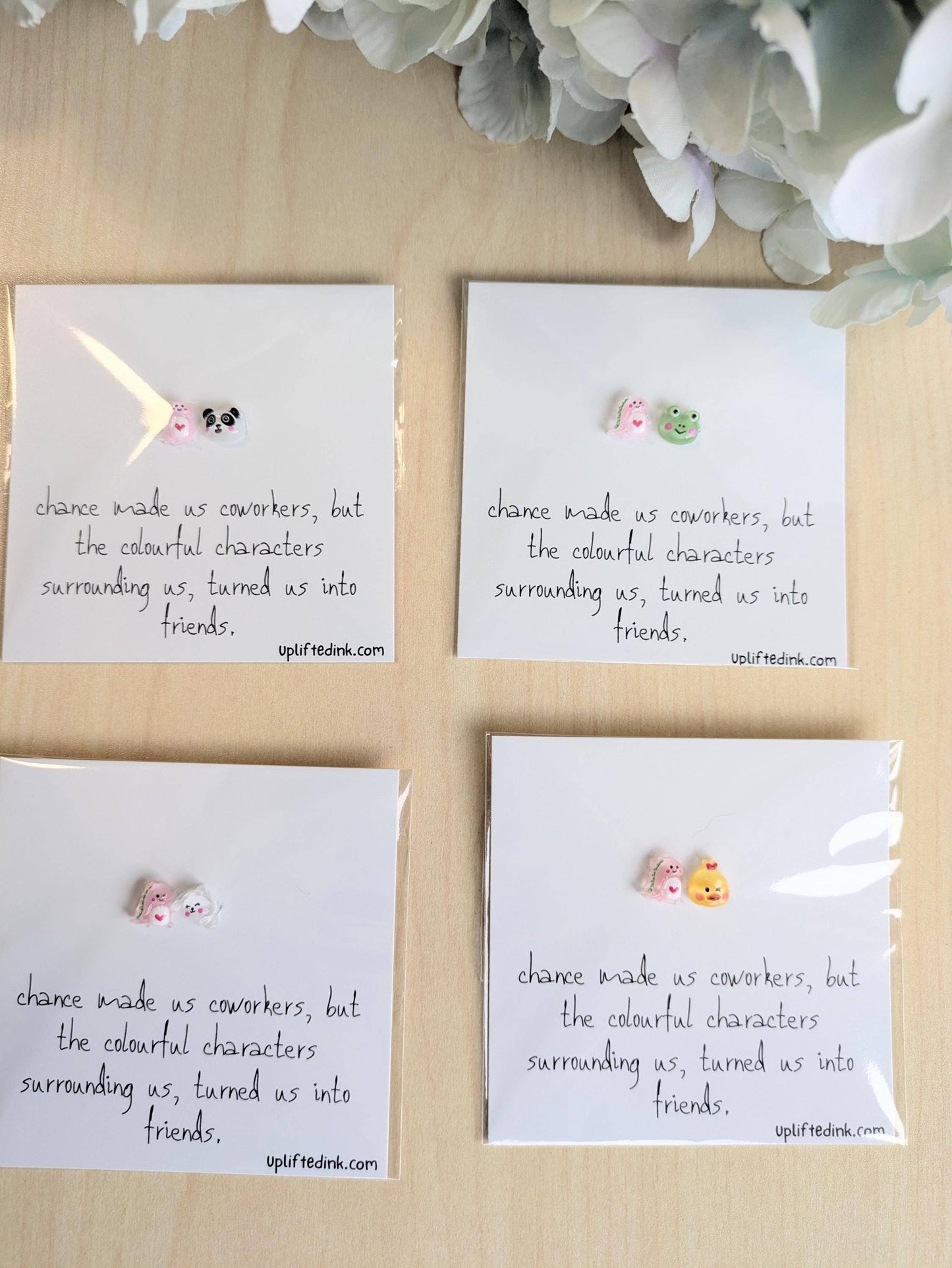 Coworker BFF Card with 2 Mini Figurines & Custom Message