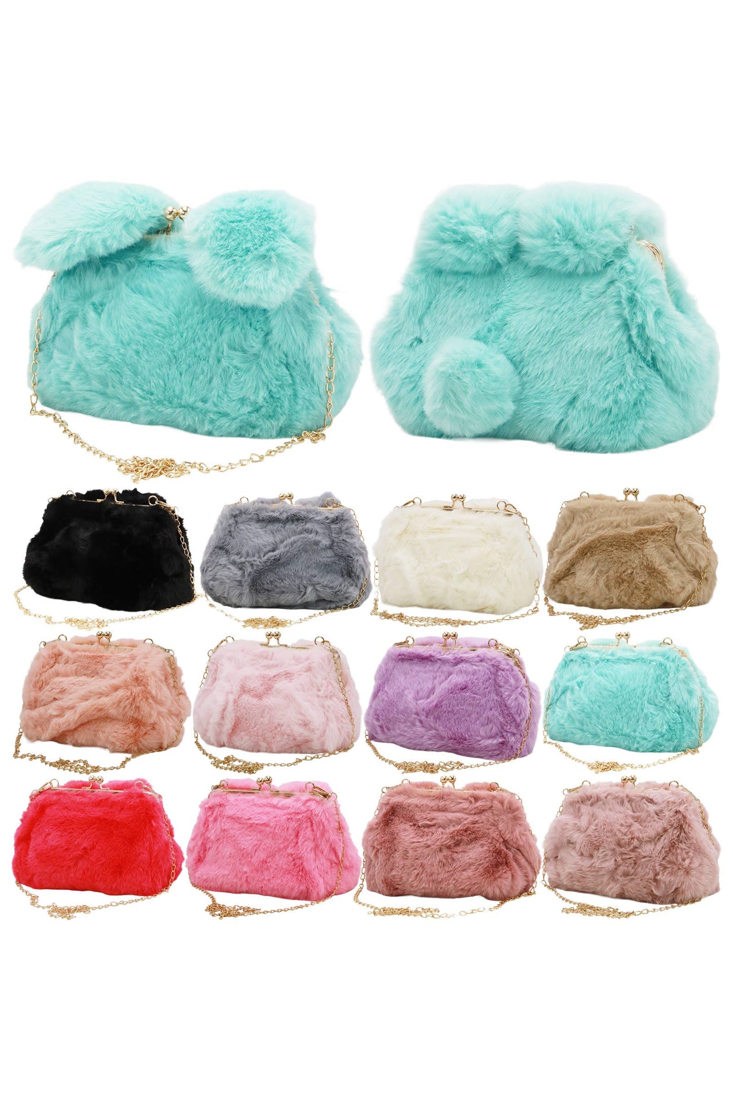 Bunny Rabbit Fuzzy Faux Fur Crossbody Bag