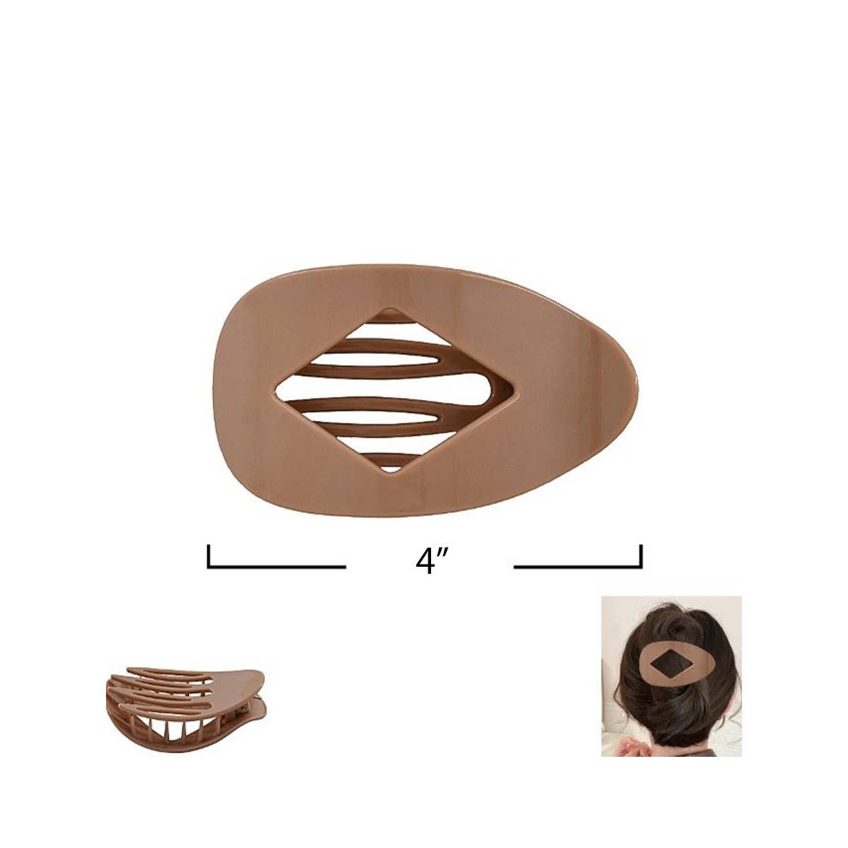 Diamond Shape Mixed Flat Hair Claw Clips