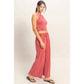 Mineral Washed Sleeveless Top & Wide Leg Pants Set