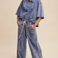 Wide-Leg Denim Drawstring Pants LP0256