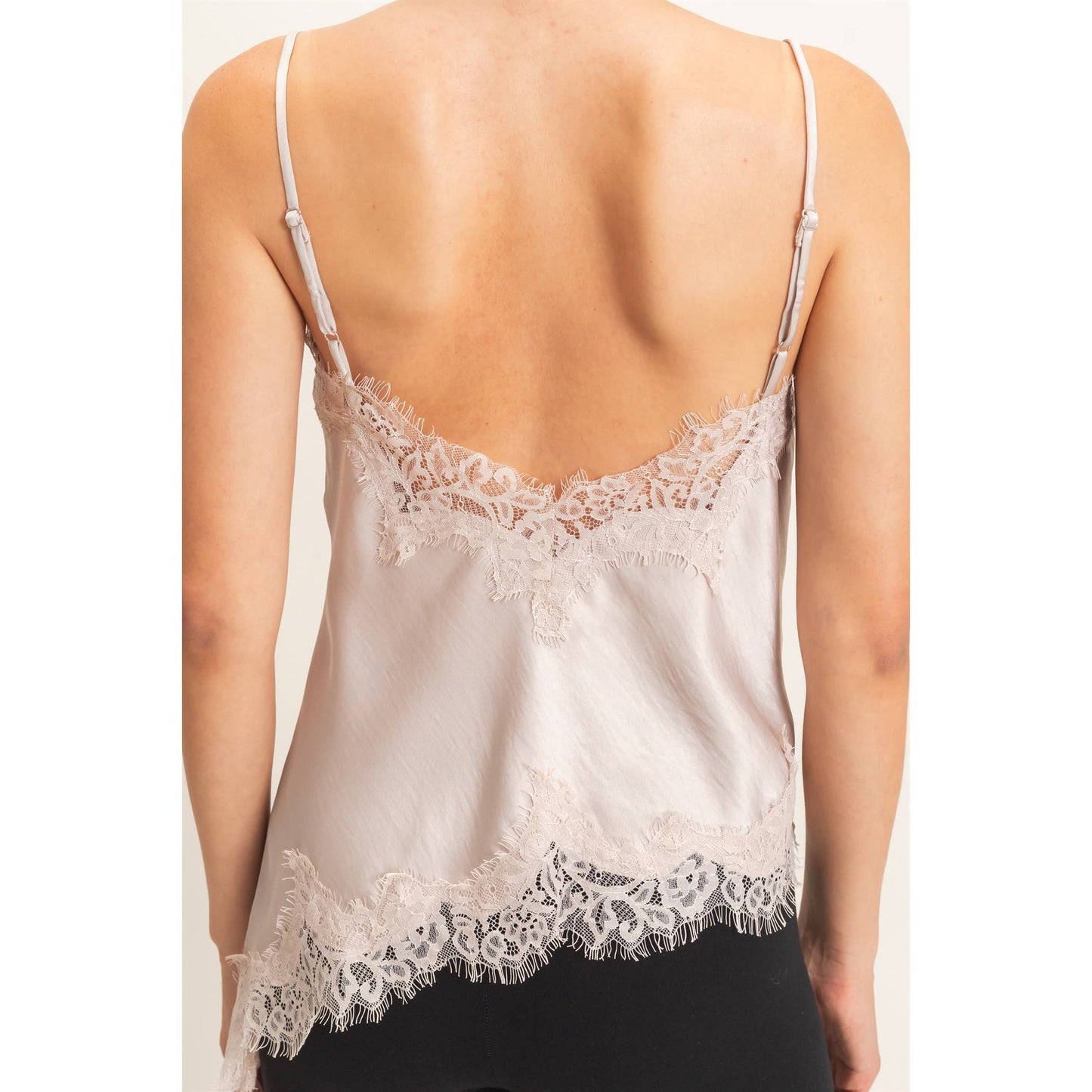 Asymmetrical Satin Lace Top