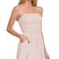 0429 Double Layered Strapless Tube Top Romper w/ Pockets SI-27473
