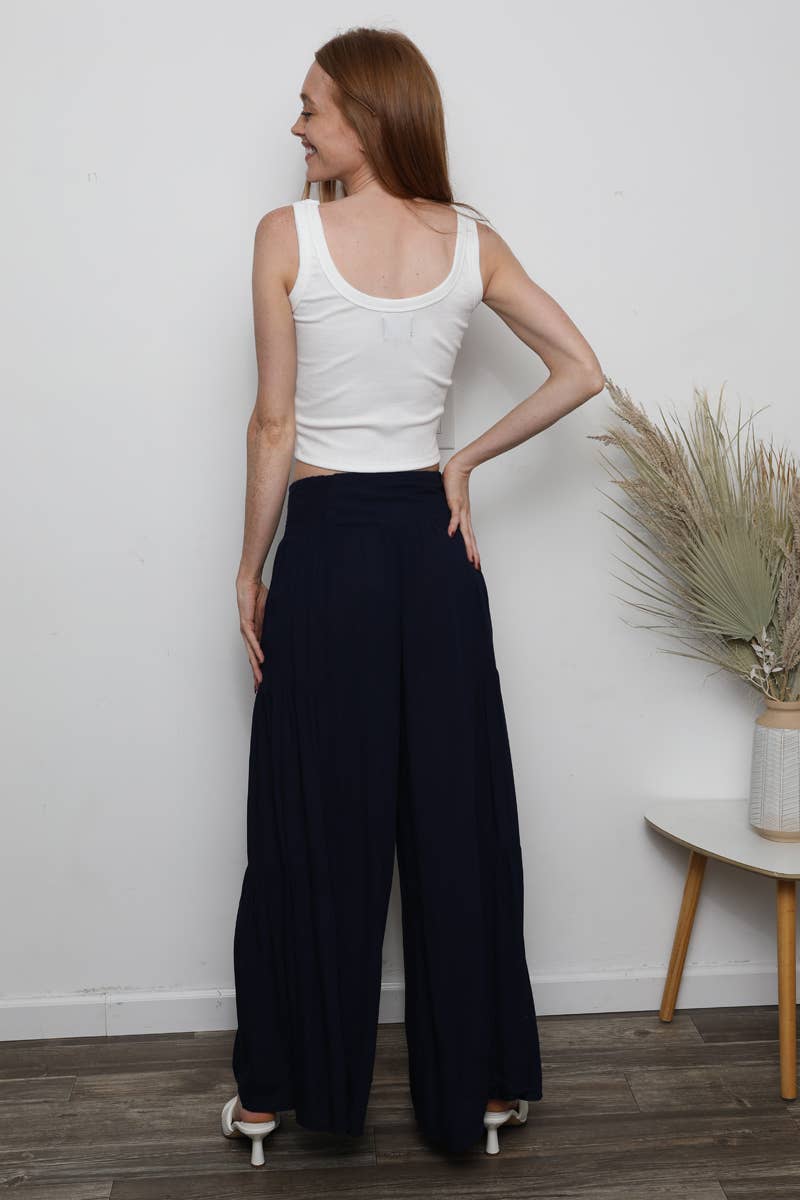 B3663-ASIS TIE WAIST WIDE LEG PANTS