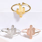 Gold Dipped Delicate Adjustable Cactus Ring