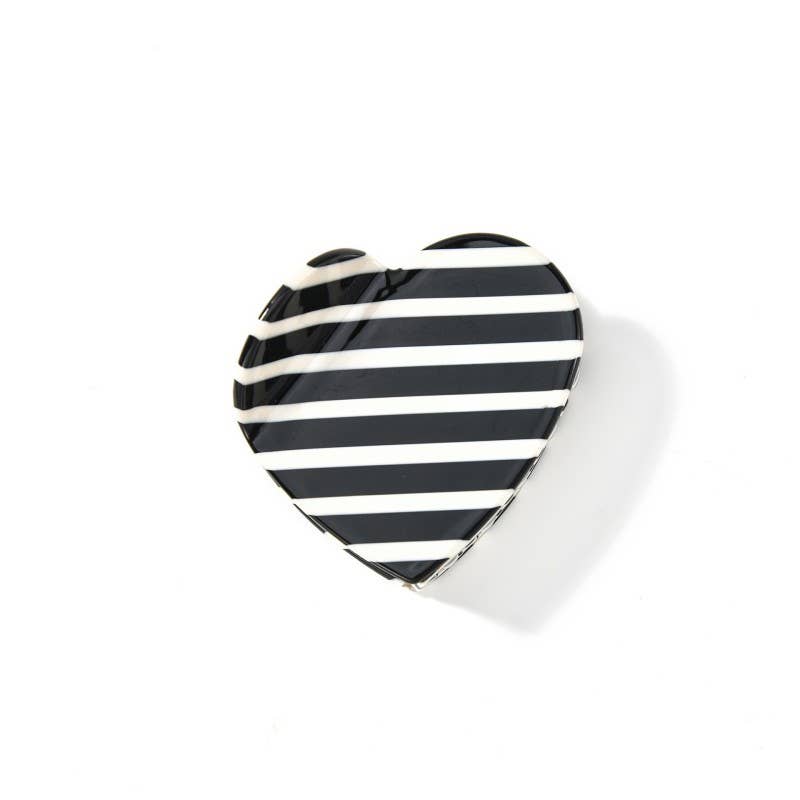 Polka Dot & Striped Heart Hair Claw Clips | 40H1053