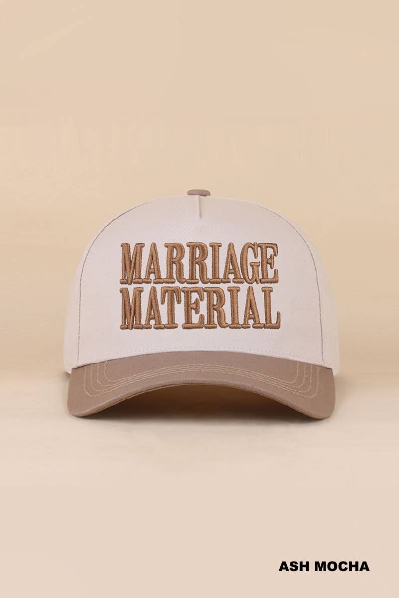 Marriage Material Two Tone Canvas Cotton Cap