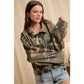PRINTED HOODED WINDBREAKER JACKET TOP