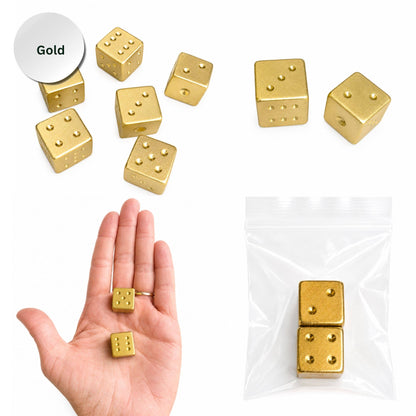 Gold and Silver Luxe Solid Metal Mahjong Dice Gift Ready