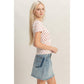 Polka Dot Short Sleeve Crew Neck Top