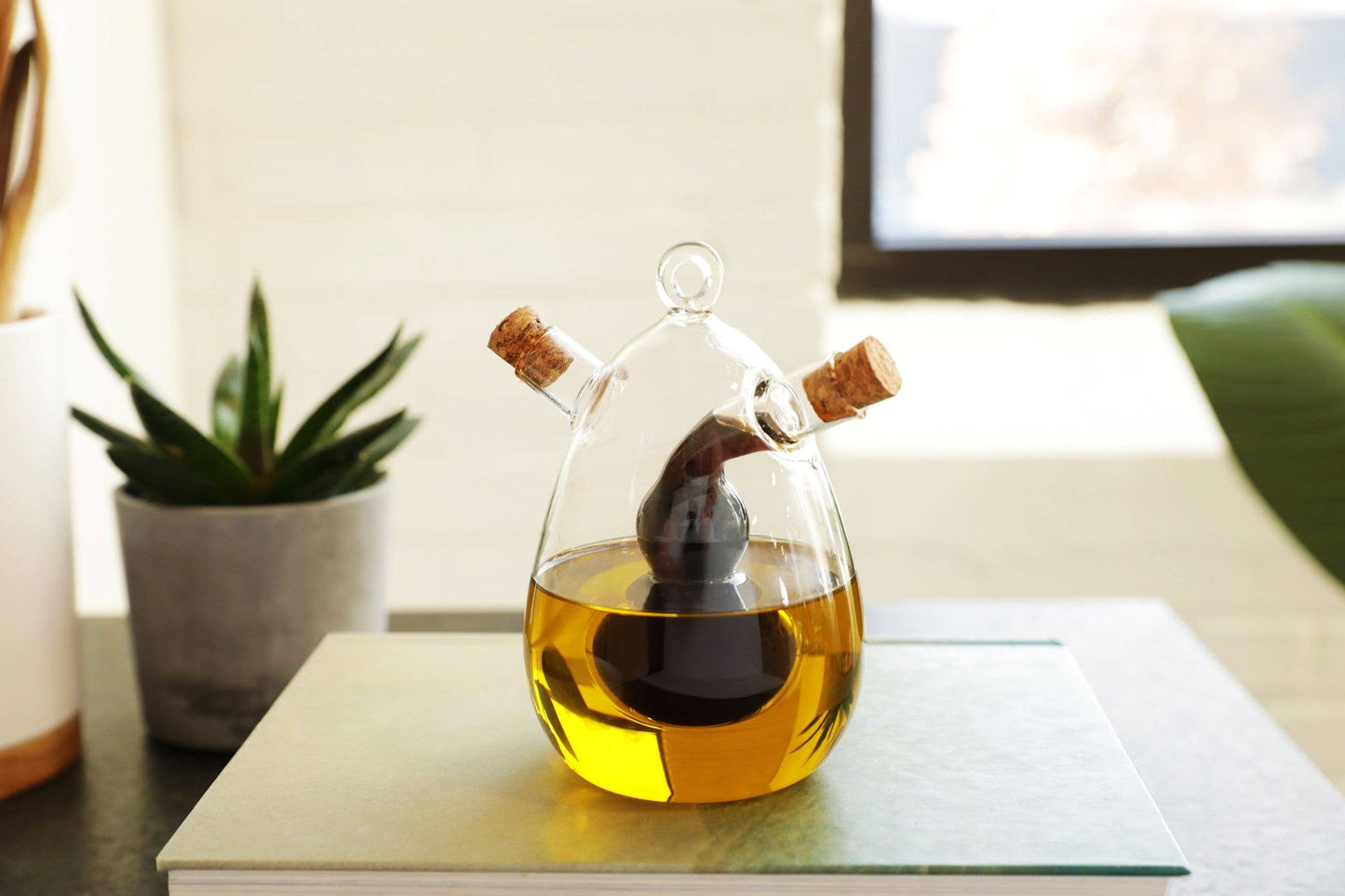 Glass Oil & Vinegar Cruet Dispenser