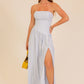 Striped Strapless Maxi Dress
