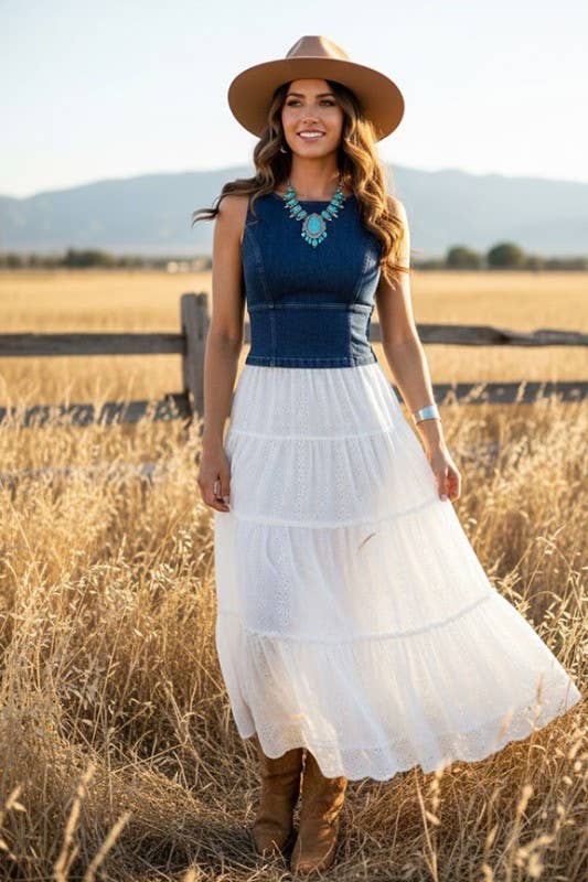 Sculpted Stretch Denim Tank Corset