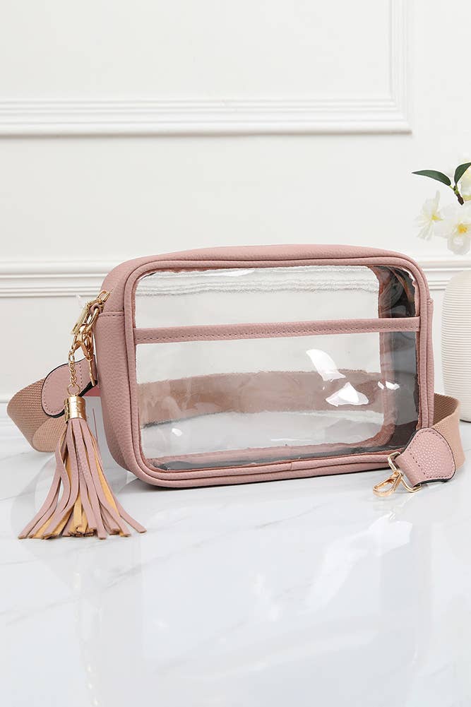 Clear PU crossbody camera bag from Sip and Shop Arizona boutique
