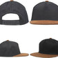 Flat Brim Trucker Hat - Dude - Black/Faux Leather