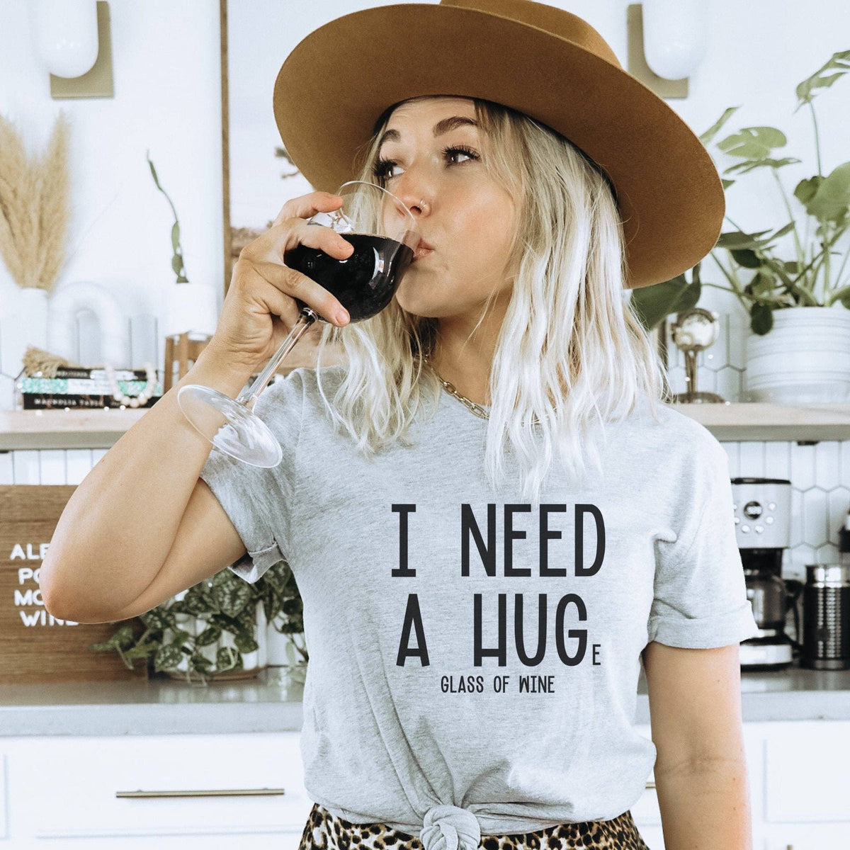 I Need A Hug-e Glass Of Wine T-Shirt