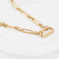 18K Gold Stainless Steel Mixed Link Carabiner Necklace