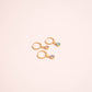 18K Gold PVD Birthstone Huggie Charm Earrings