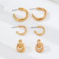 Curated Multi-Line Hoop Earring Set | 80E62143