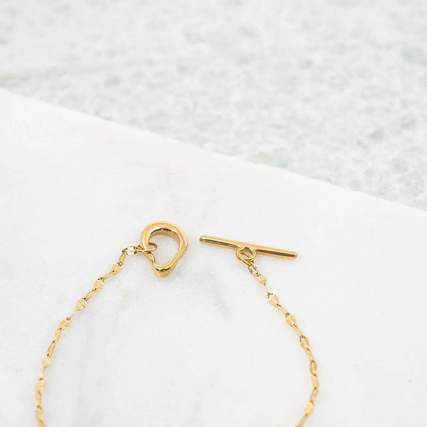 18K Gold PVD Stainless Steel Abstract Carabiner Bracelet