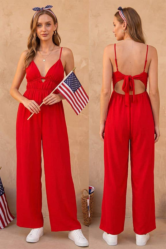 Airflow Tie-Back Wide Leg Jumpsuit